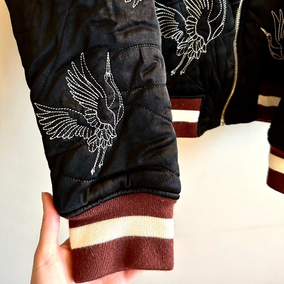 Sandro Paris Embroidered Crane Bomber Jacket - Picture 13 of 16